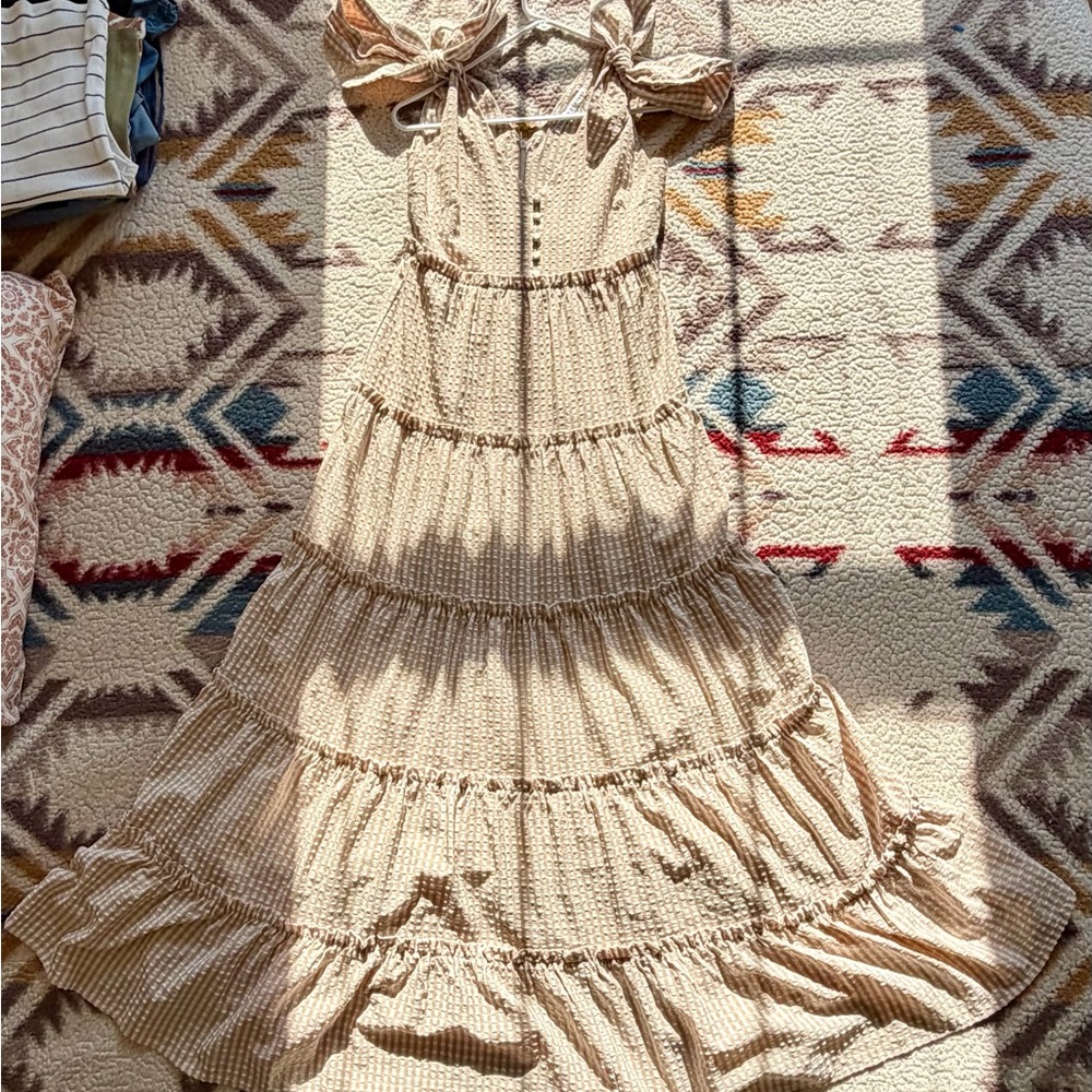 English Factory Gingham Tiered Maxi Dress